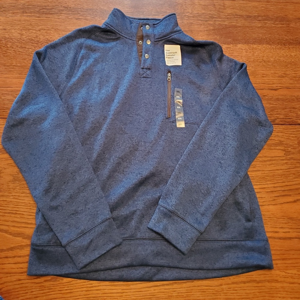 Men’s Sonoma Blue Long Sleeve Fleece Sweater Size XXL